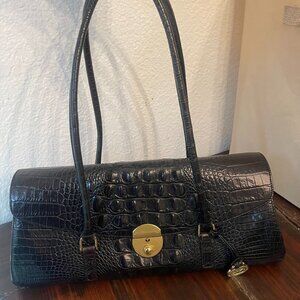 Brahmin Dayan Black Melbourne Leather Satchel